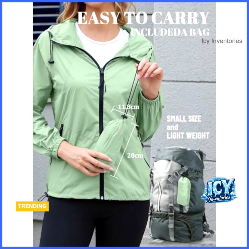 Lightweight Rain Jacket Waterproof Packable Windb… - image 5